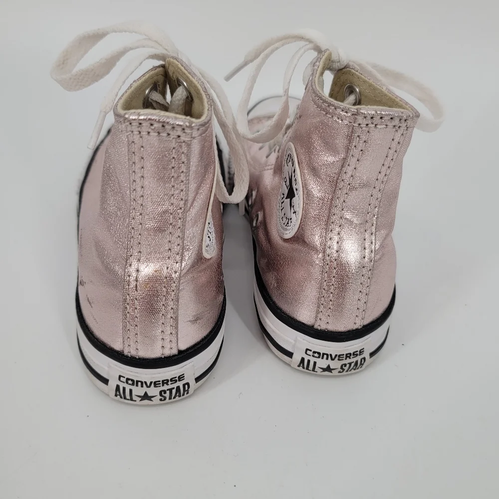 Converse YOUTH Pink Metallic High Top Sneakers Size 1
